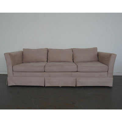 Vintage Drexel Heritage Skirted Suede Sofa