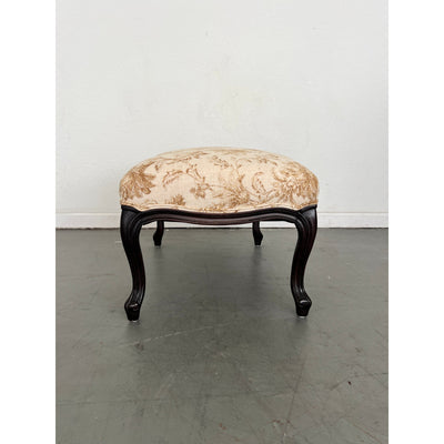 Vintage French Provincial Lounge Chairs & Ottomans (Set of 2)