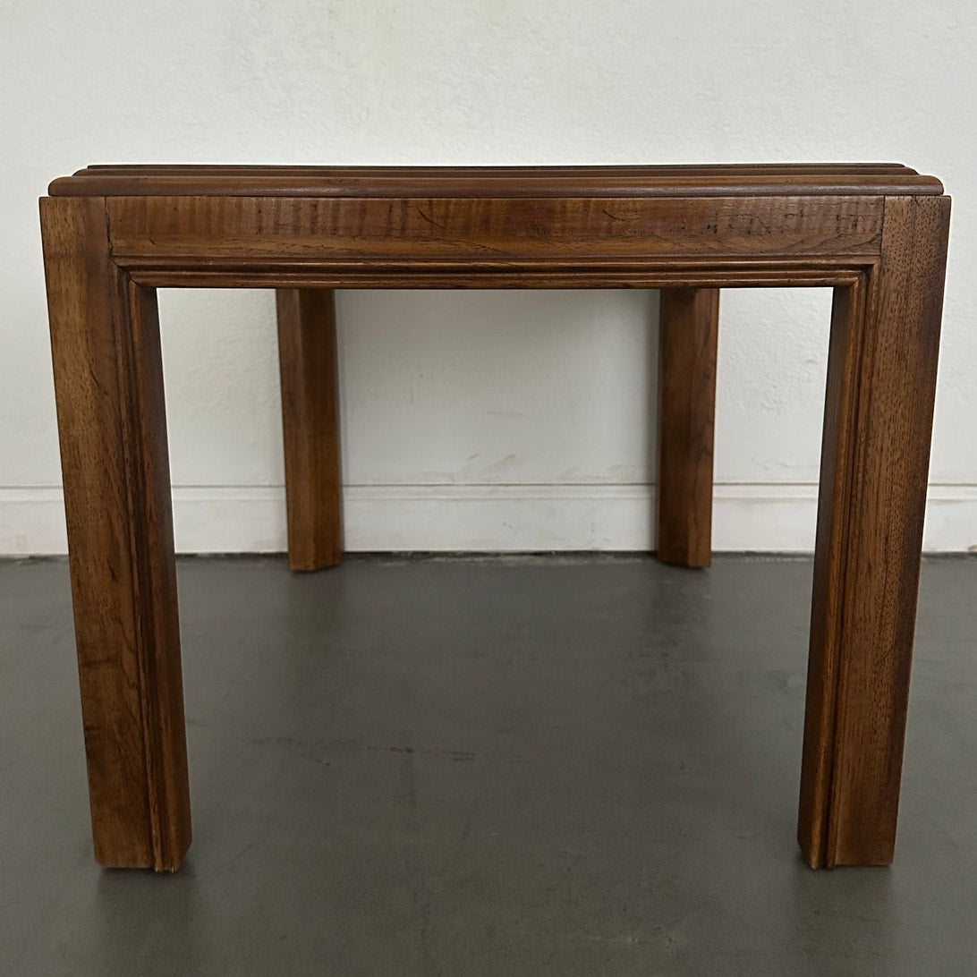 Vintage Drexel Heritage Accolade Collection Glass-Top End Table