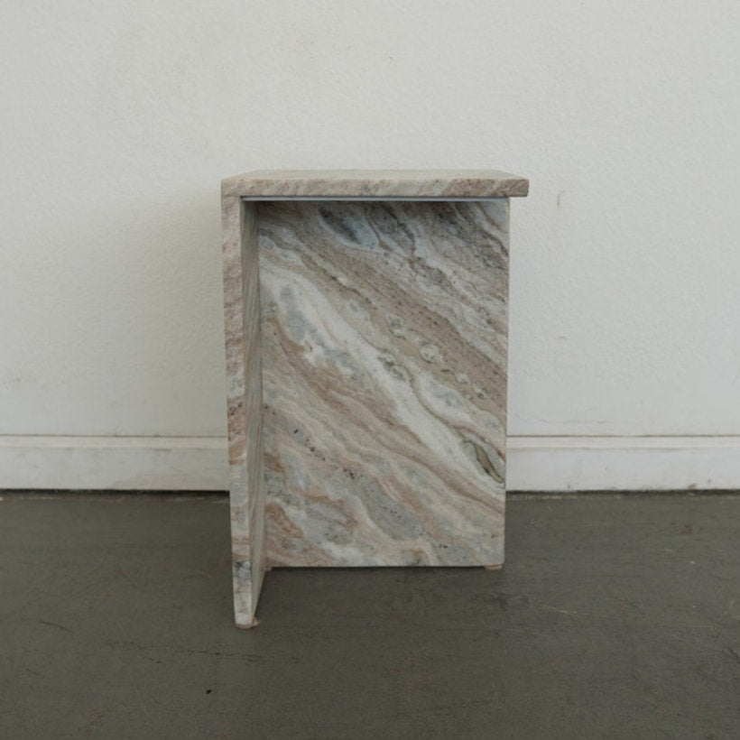 CB2 Tall Marble Side Table