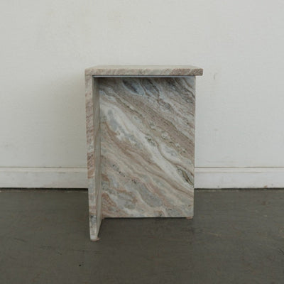 CB2 Tall Marble Side Table