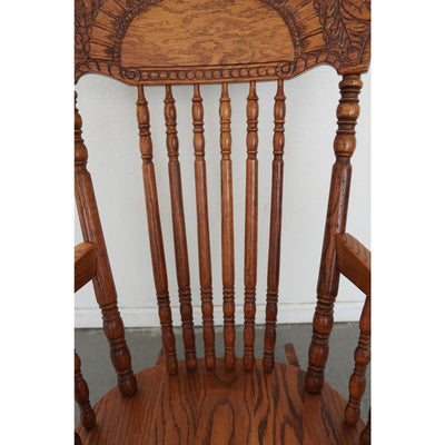 Vintage Carved Oak Rocking Chair