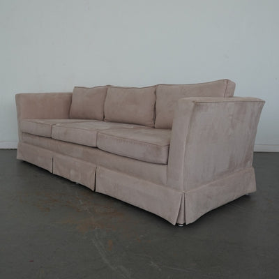 Vintage Drexel Heritage Skirted Suede Sofa