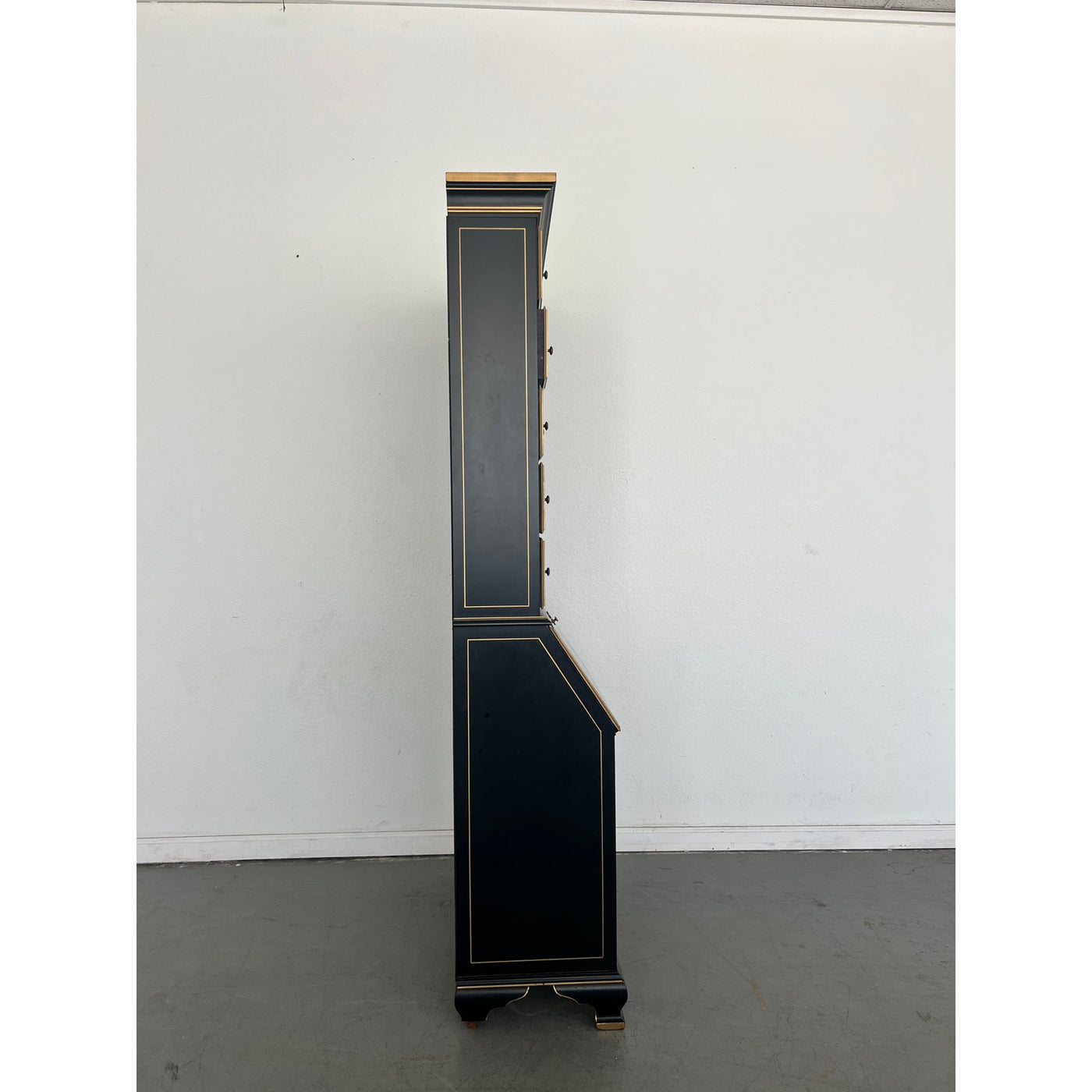 Vintage Jasper Cabinet Co. Black Lacquer Secretary Desk