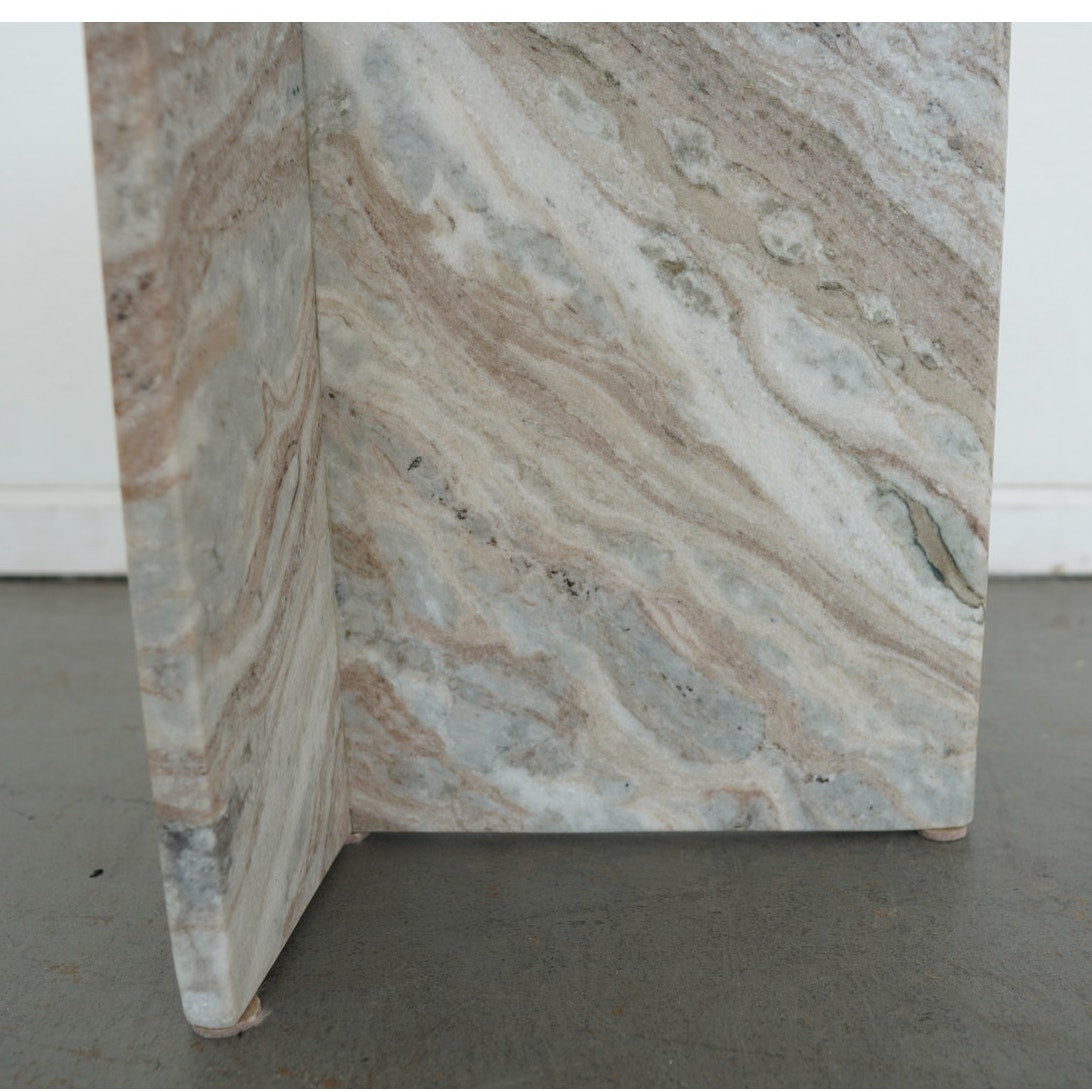 CB2 Tall Marble Side Table