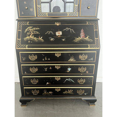 Vintage Jasper Cabinet Co. Black Lacquer Secretary Desk