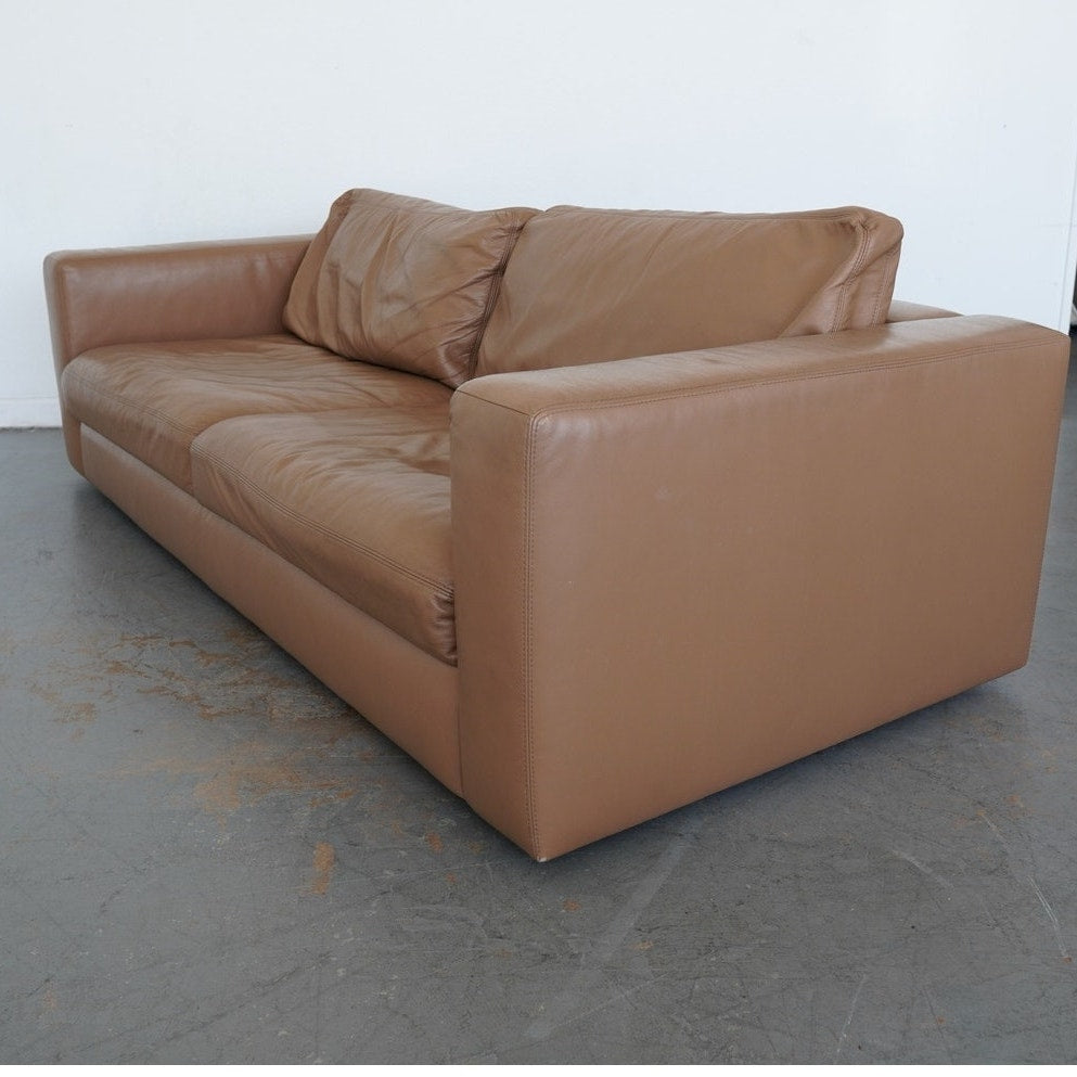 Design Within Reach Reid Leather Sofa & Ottoman