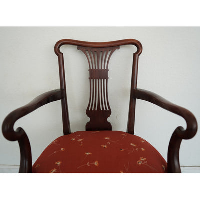 Vintage Mahogany Lyre-Back Armchair