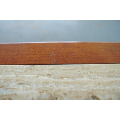 Wood and Travertine Inlay Bench