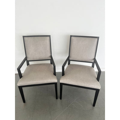 Restoration Hardware French Contemporary Leather Armchairs (Set of 2)