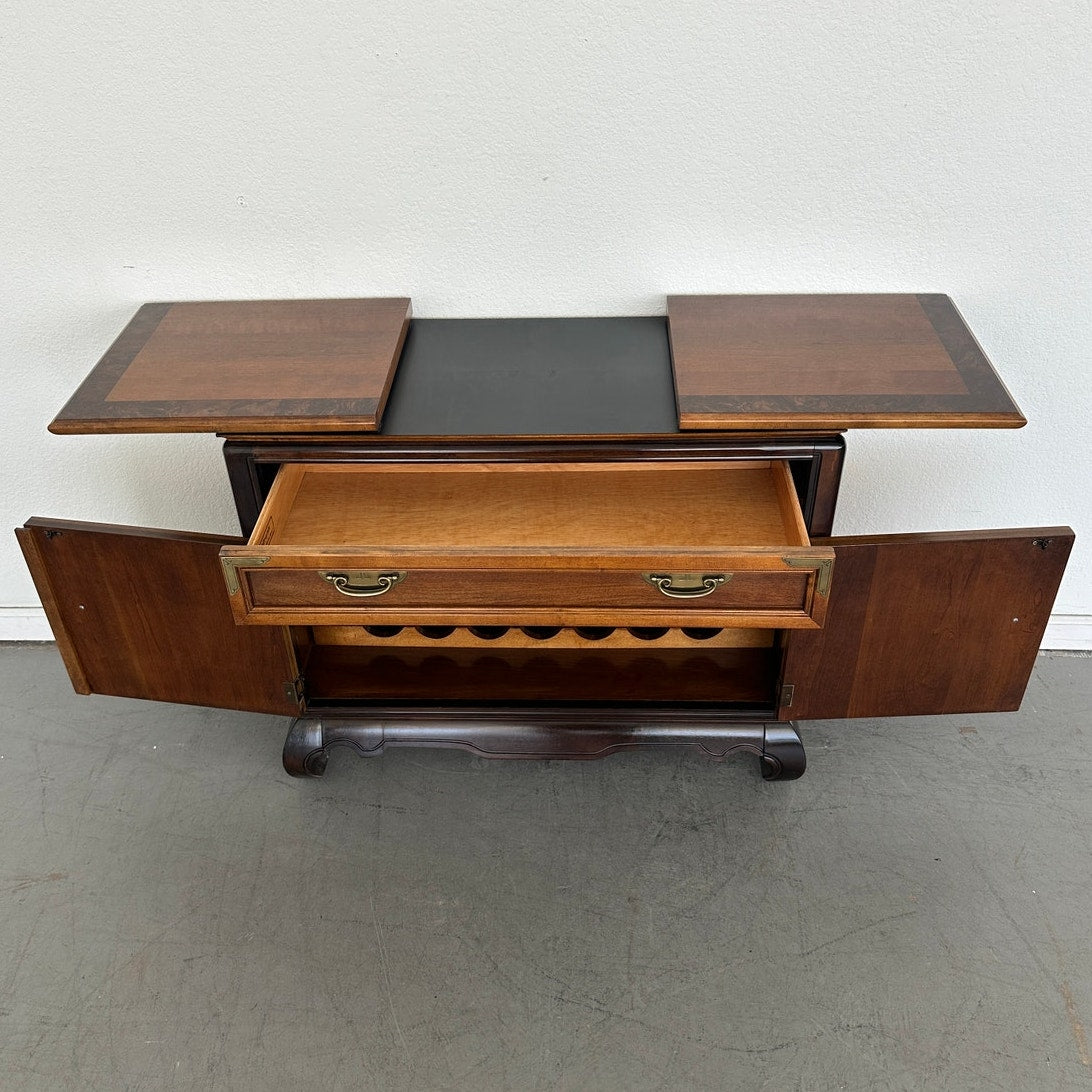 Vintage Broyhill Ming Dynasty Premier Collection Flip-Top Buffet Bar Cabinet