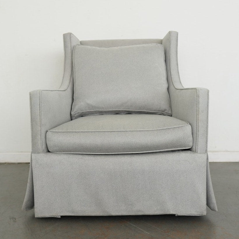 Upholstered Swivel Armchair & Ottoman