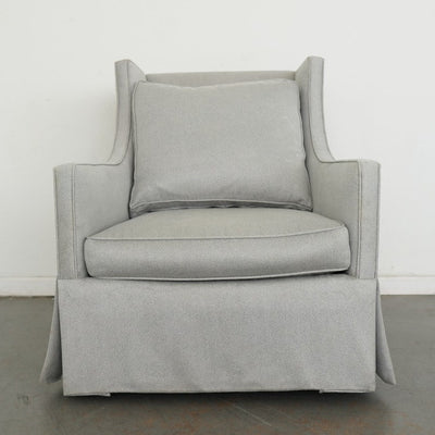 Upholstered Swivel Armchair & Ottoman