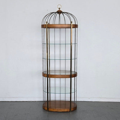 Vintage Birdcage-Style Curio Cabinet