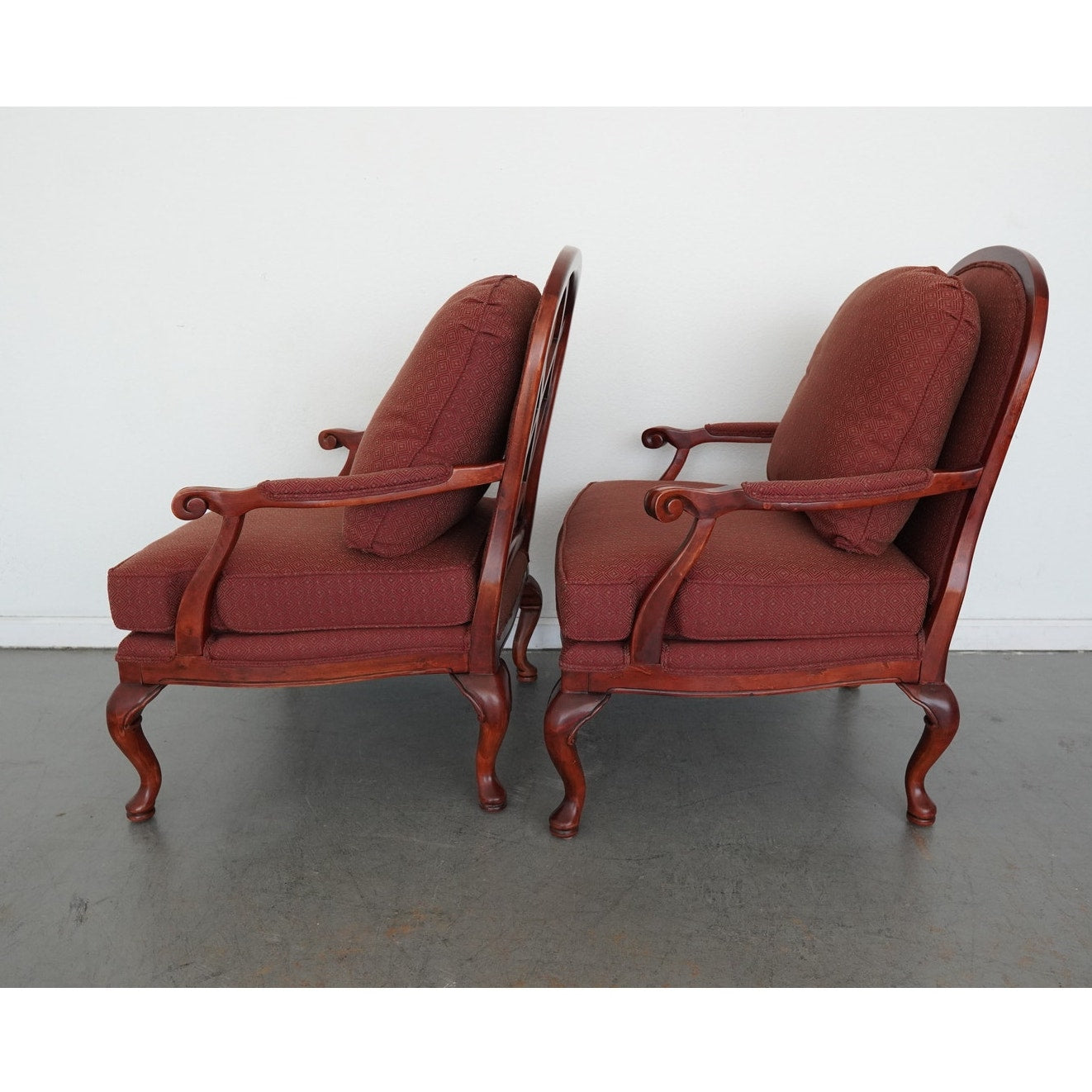 Vintage Bassett French Provincial Lounge Chairs & Ottomans (Set of 4)