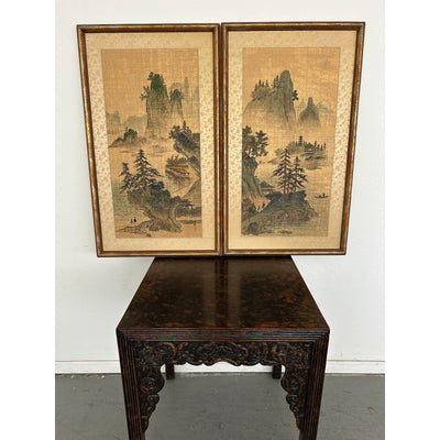 Vintage Framed Asian Landscape Art Prints (Set of 2)
