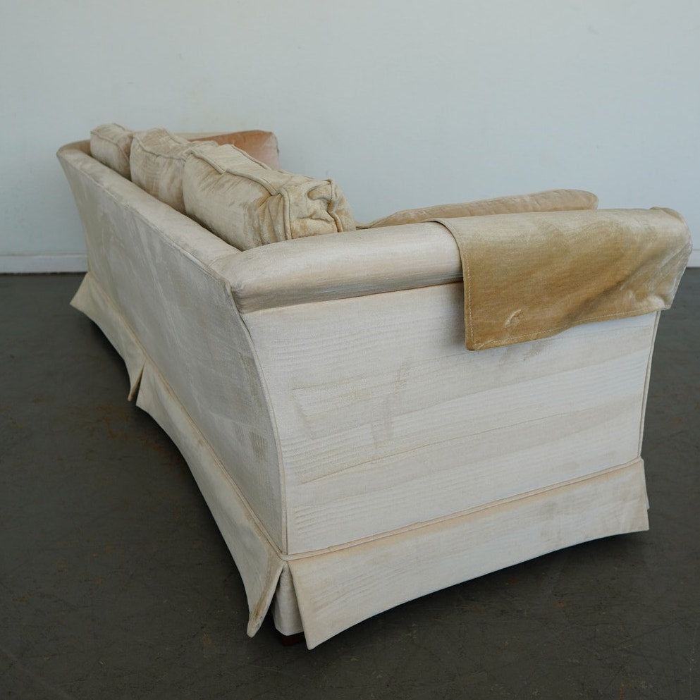 Vintage Drexel Heritage Skirted Velvet Sofa