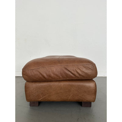 Softline Leather Chair & a Half and Ottoman