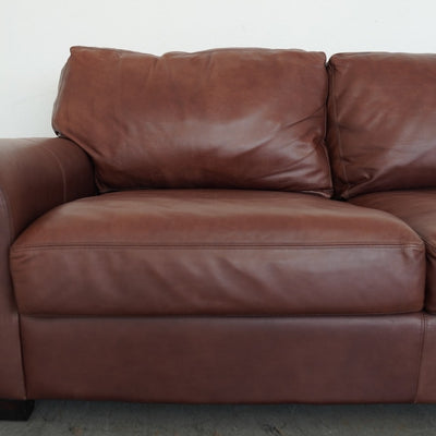 Pottery Barn Turner Roll Arm Leather Sofa