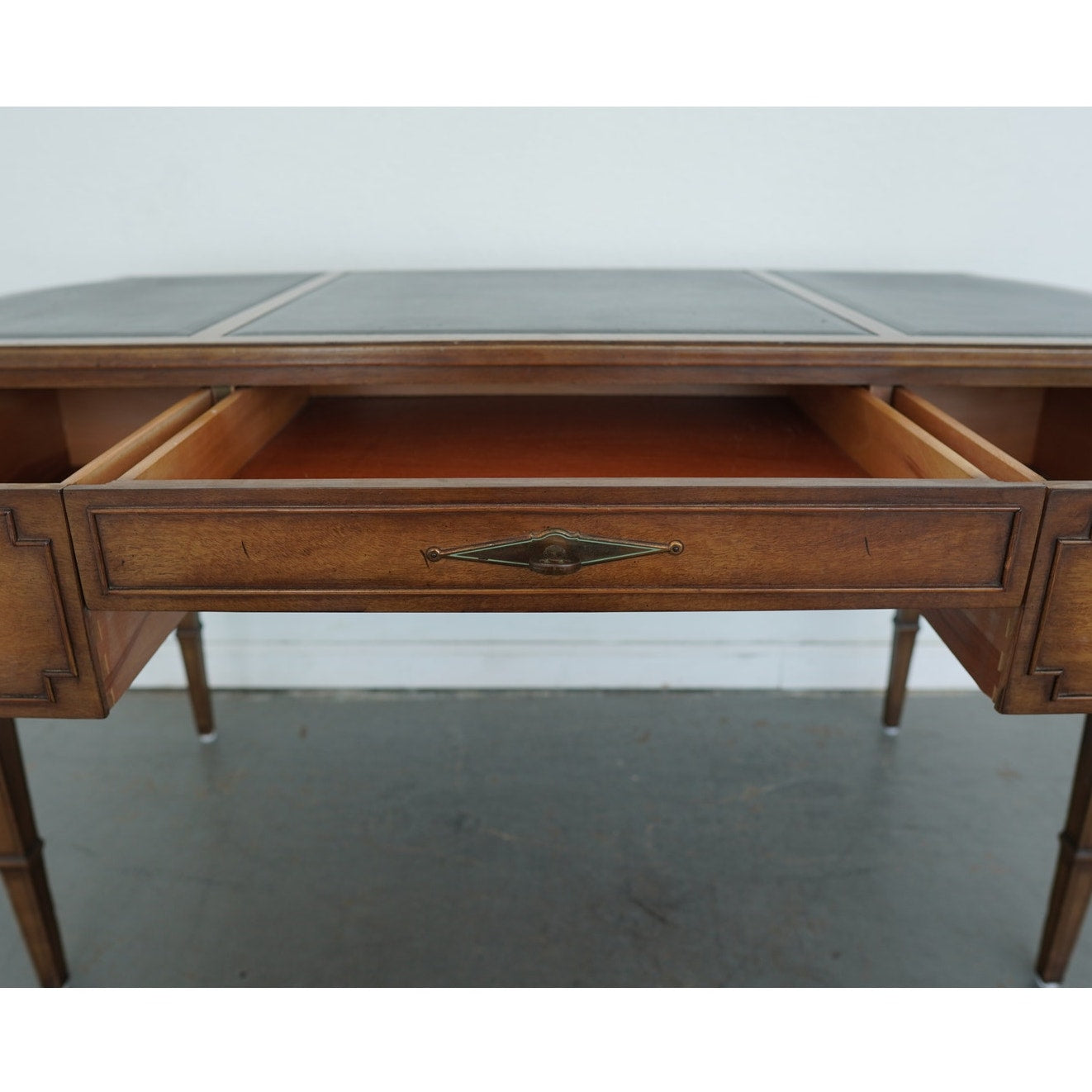 Baker Furniture Leather Top Plat Desk