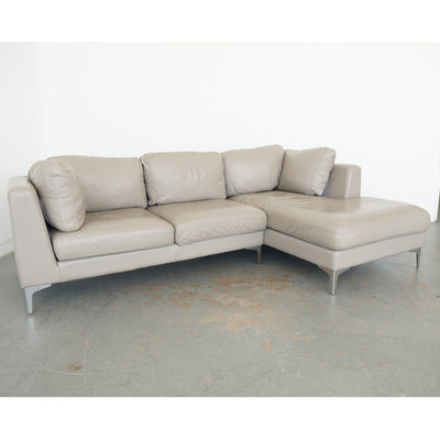 Design Within Reach Albert Leather Sofa with Chaise