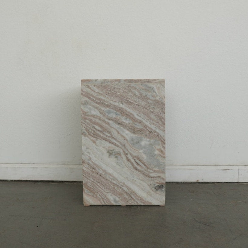 CB2 Tall Marble Side Table