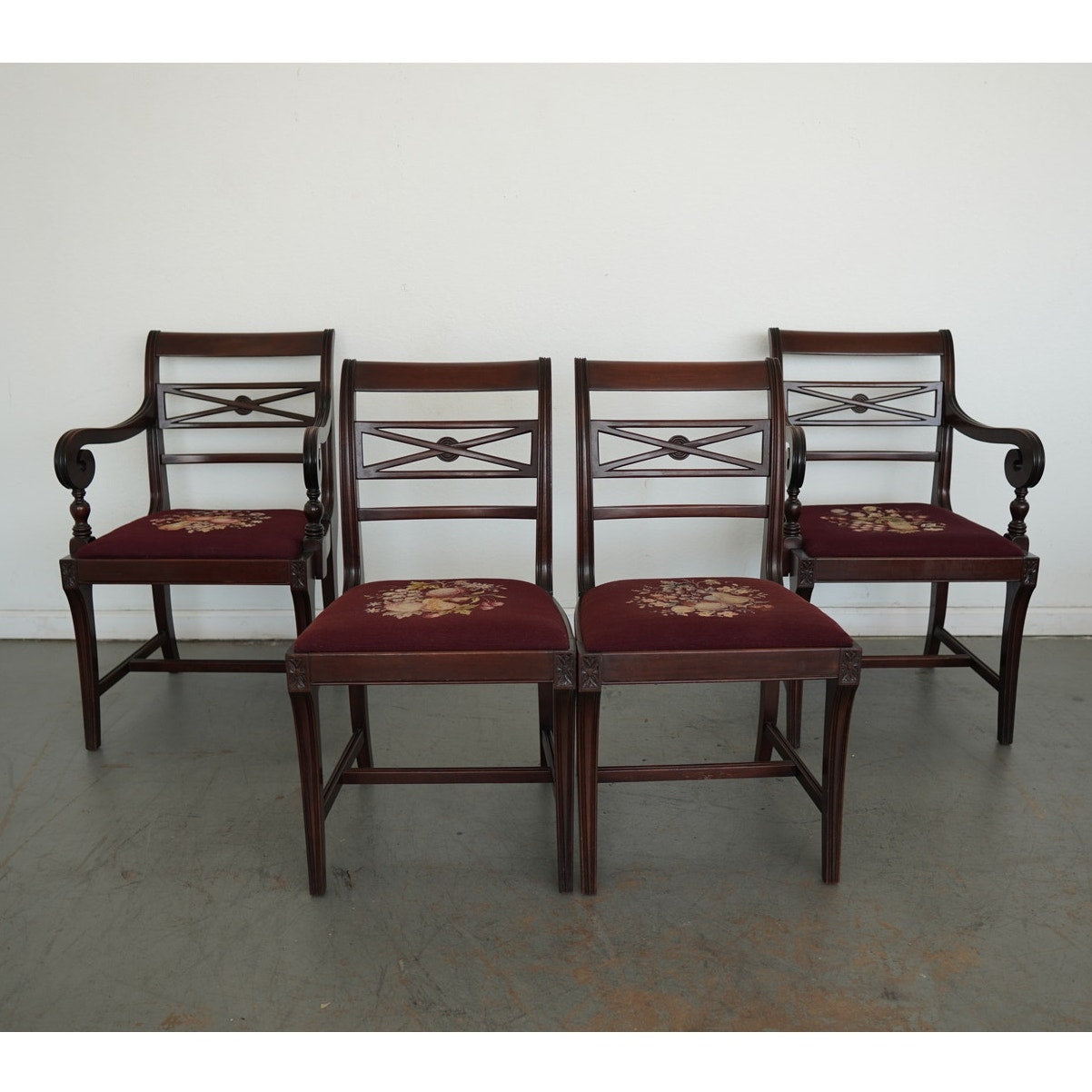 Vintage Federal Revival Dining Chairs (Set of 4)