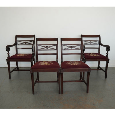 Vintage Federal Revival Dining Chairs (Set of 4)