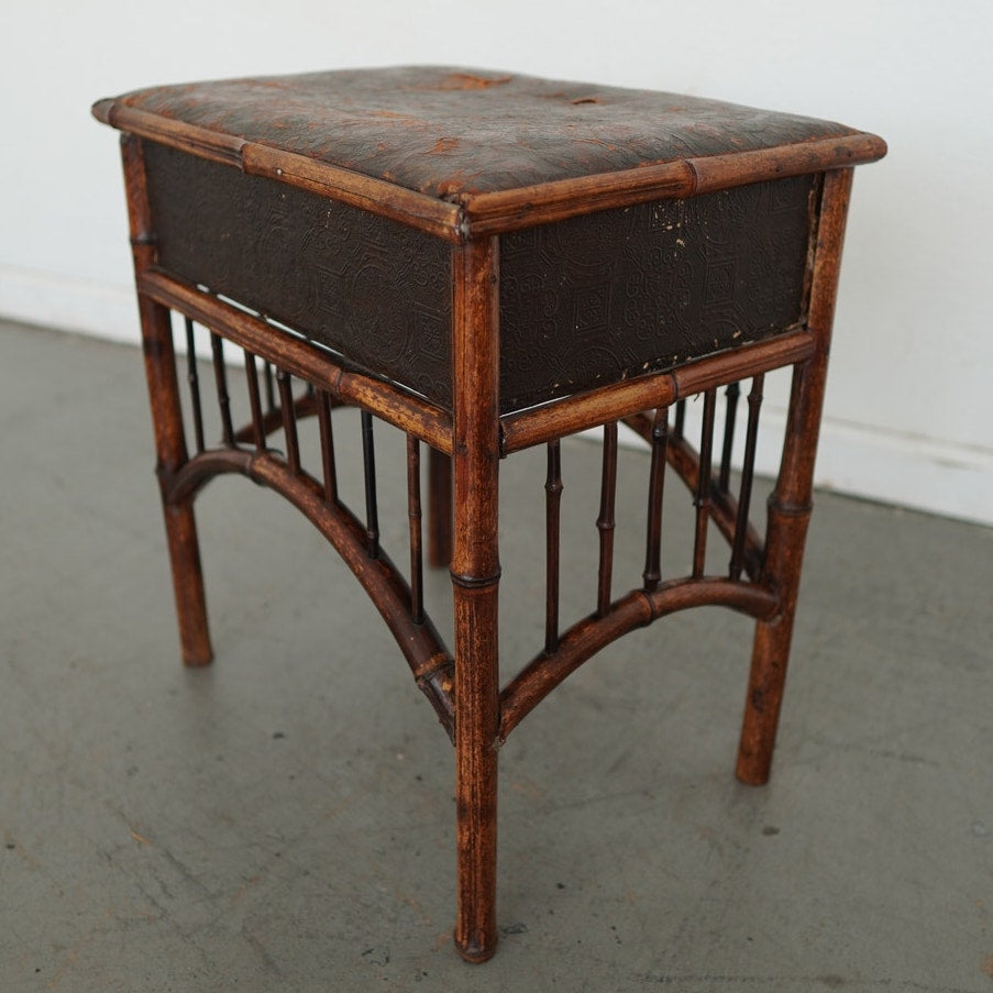 Antique Bamboo Sewing Table