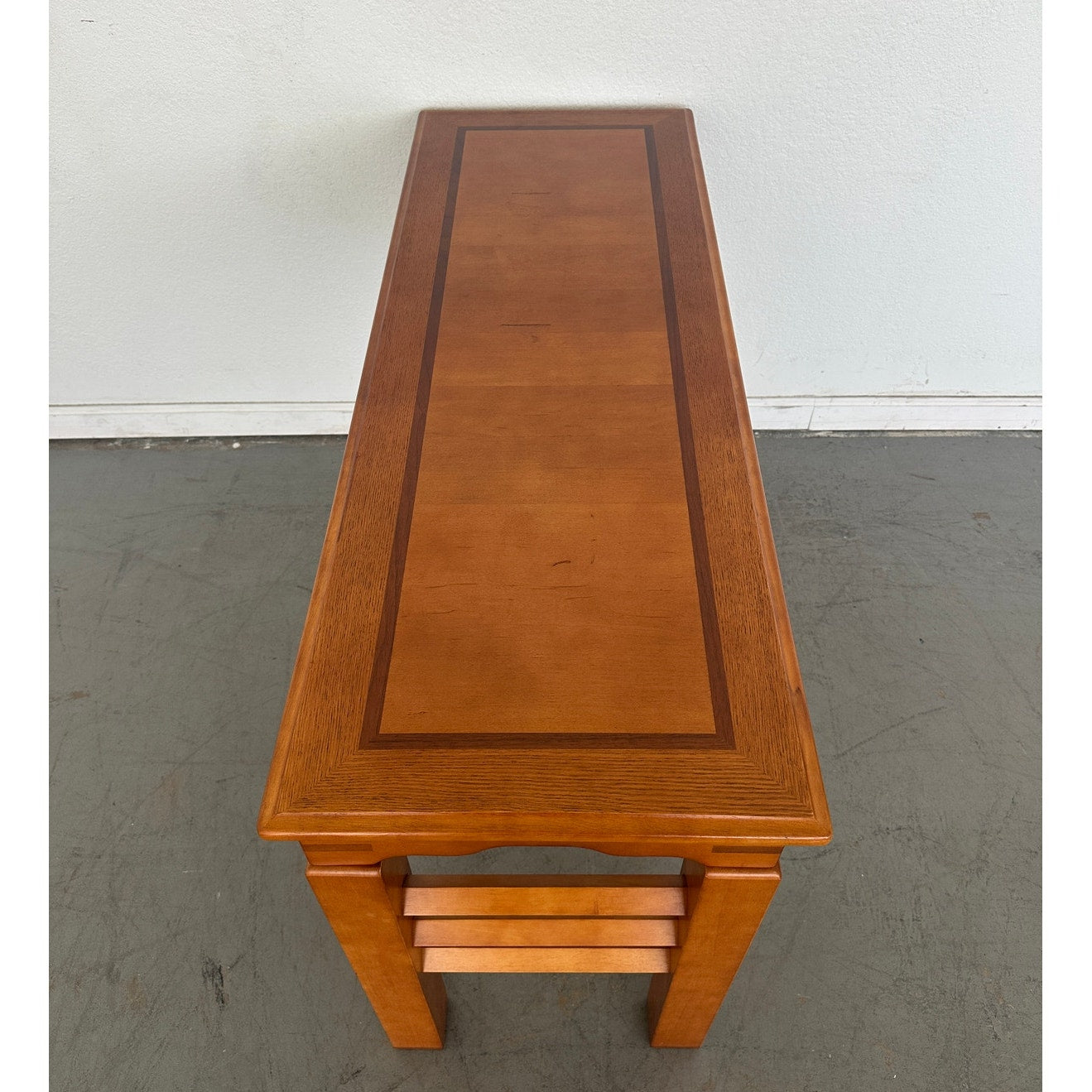Mixed Wood Console Table with Inlay Top