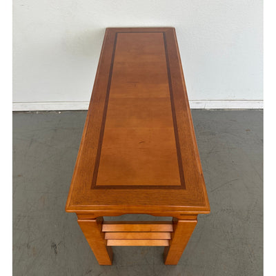 Mixed Wood Console Table with Inlay Top