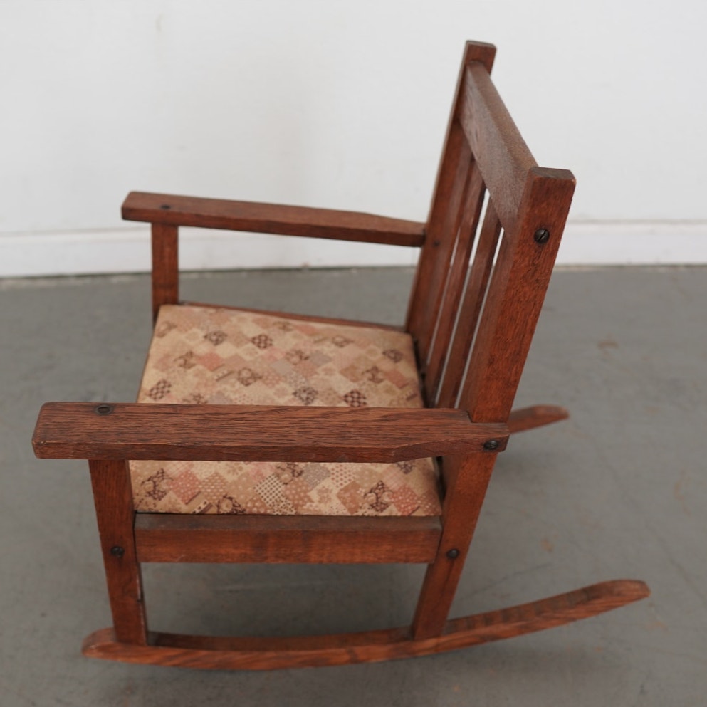 Vintage Mission-Style Children’s Rocking Chair