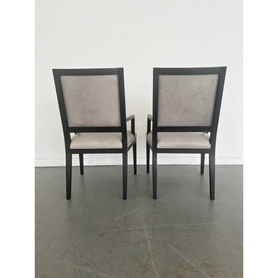 Restoration Hardware French Contemporary Leather Armchairs (Set of 2)