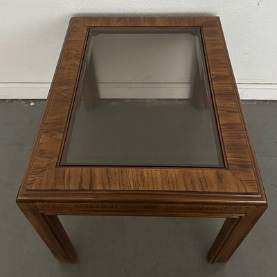 Vintage Drexel Heritage Accolade Collection Glass-Top End Table