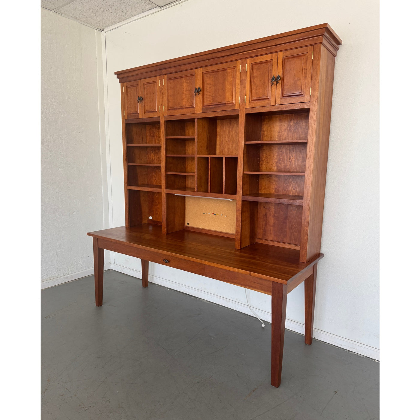 Homestead Heritage Solid Cherry Executive Hutch Desk