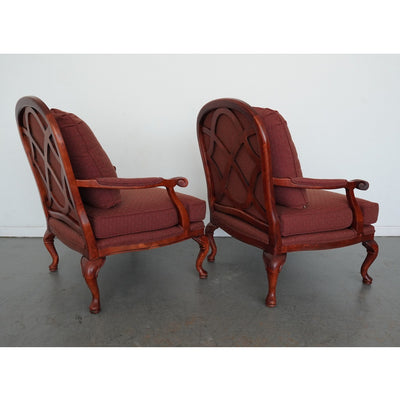 Vintage Bassett French Provincial Lounge Chairs & Ottomans (Set of 4)