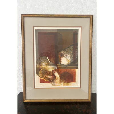 Sunol Alvar “Woman Holding Dove” Signed Limited Edition Lithograph – Framed