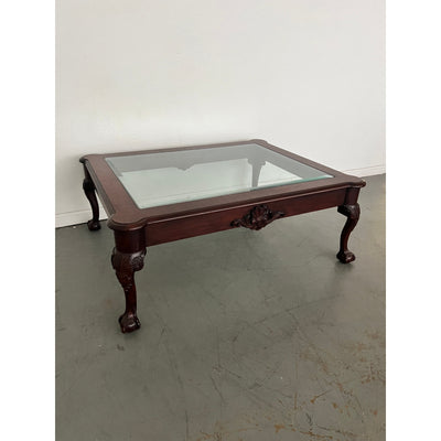Vintage Henkel Harris Ball & Claw Carved Mahogany Coffee Table