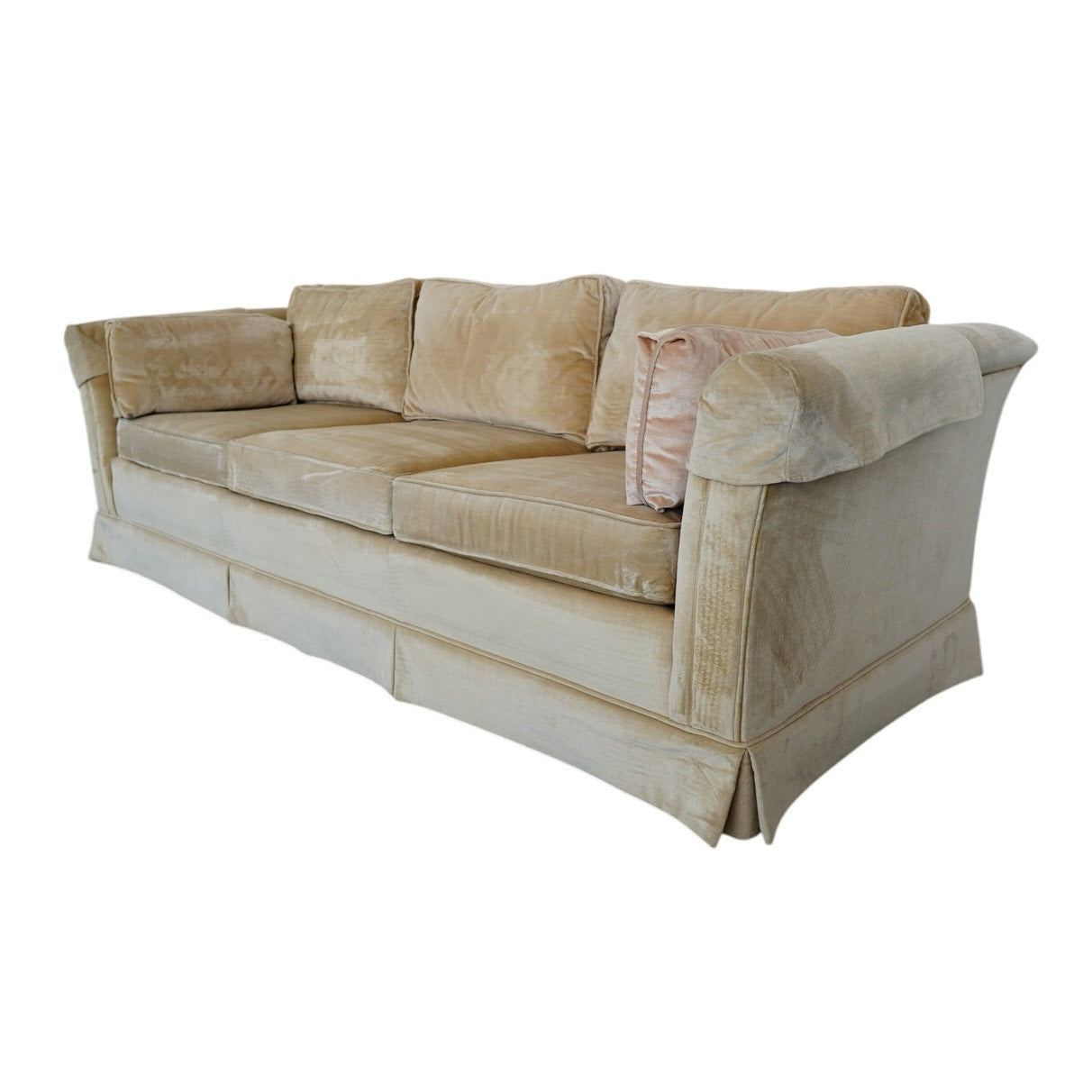 Vintage Drexel Heritage Skirted Velvet Sofa