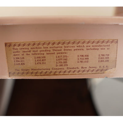 Vintage Singer Sewing Machine in French Provincial Cabinet