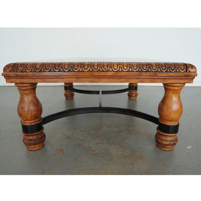 Ethan Allen Square Carved Coffee Table