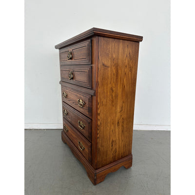Vintage Broyhill Lenoir House 5-Drawer Oak Dresser