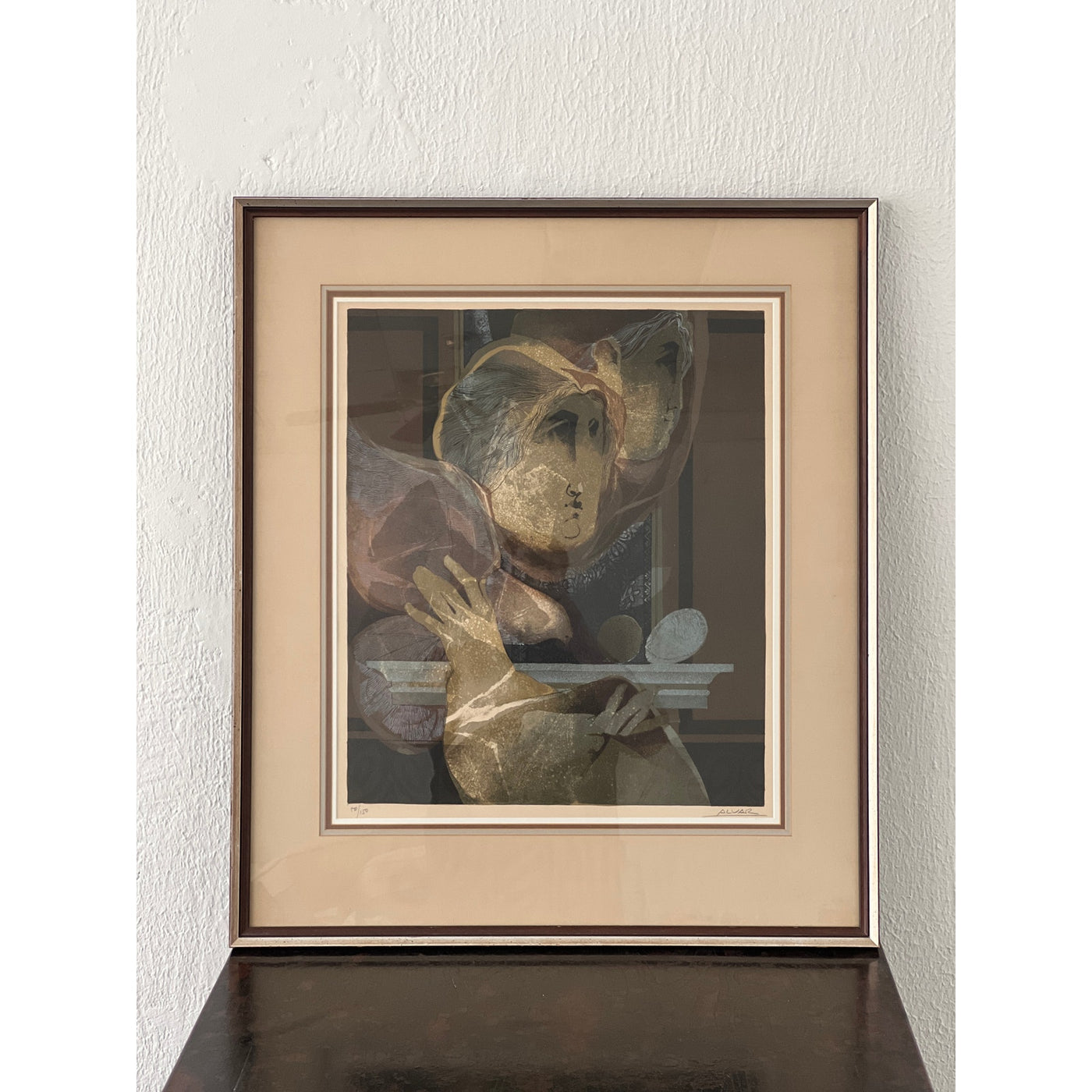 Sunol Alvar “Jeune Fille et Colombo” Signed Limited Edition Lithograph - Framed