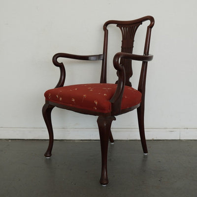 Vintage Mahogany Lyre-Back Armchair