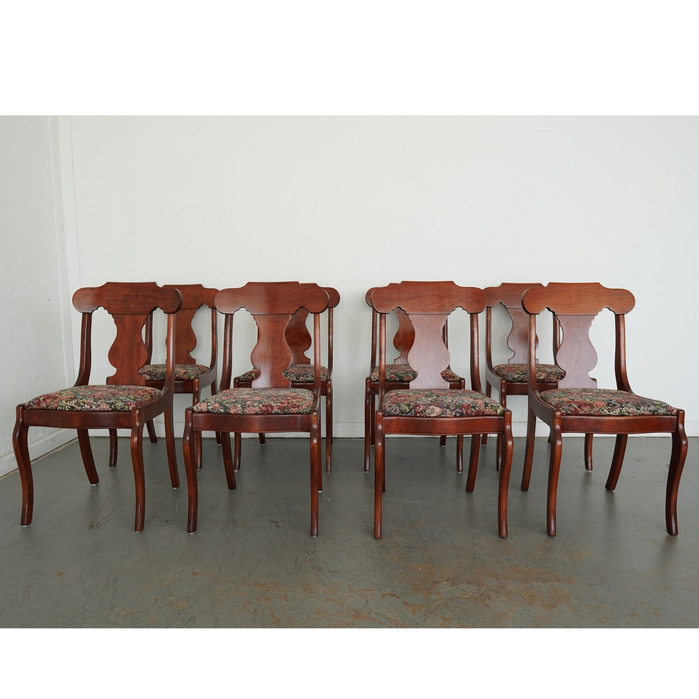 Vintage Pennsylvania House Cherry Gondola Style Dining Chairs (Set of 8)