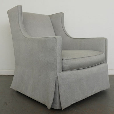 Upholstered Swivel Armchair & Ottoman