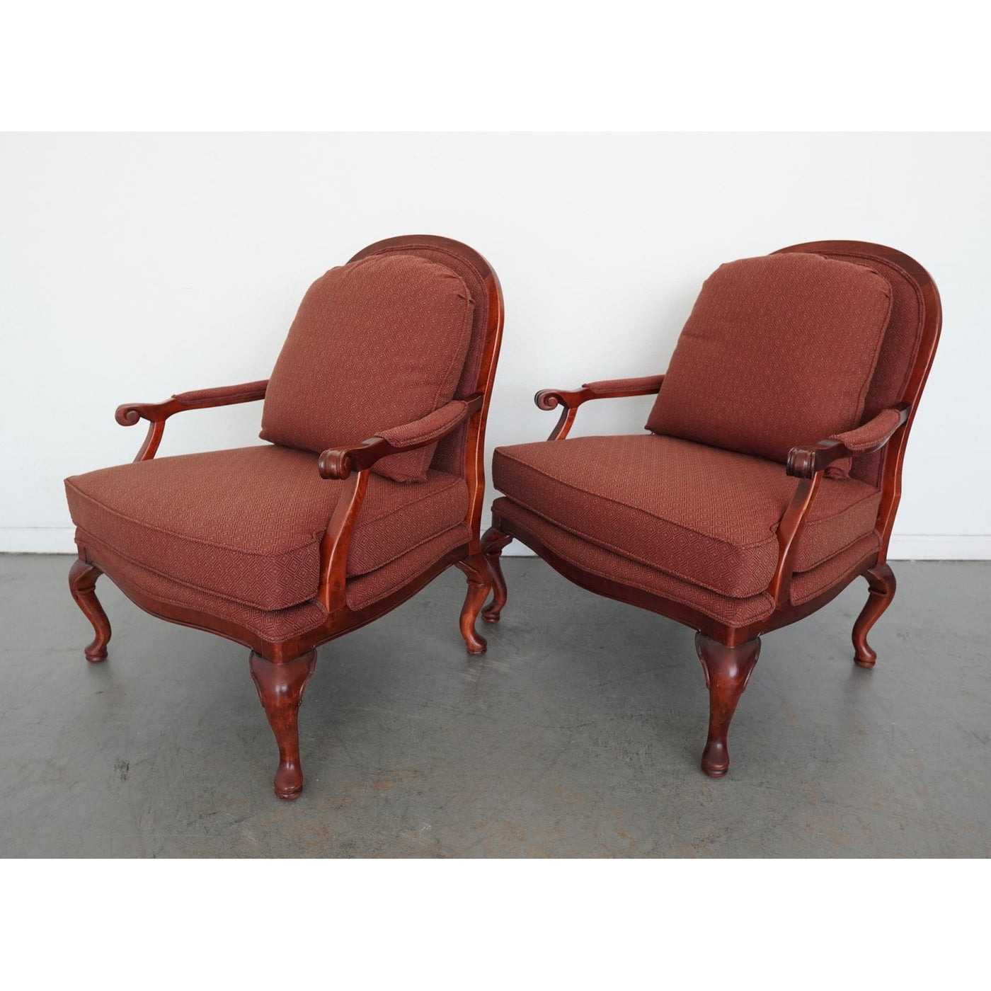 Vintage Bassett French Provincial Lounge Chairs & Ottomans (Set of 4)