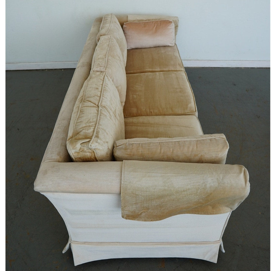 Vintage Drexel Heritage Skirted Velvet Sofa