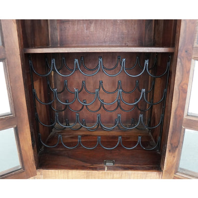 European Reclaimed Wood Wine Cabinet