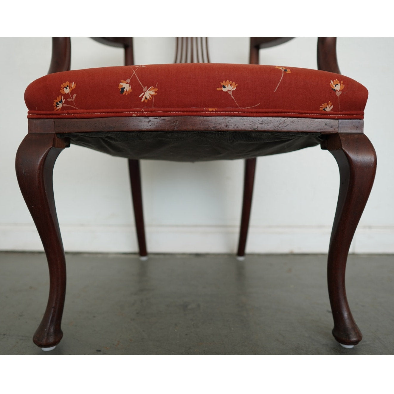 Vintage Mahogany Lyre-Back Armchair